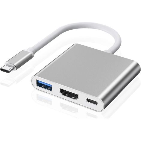 Adaptateur multiport USB-C vers HDMI, adaptateur 3-en-1 HDMI 4K vers USB-C (1/3)