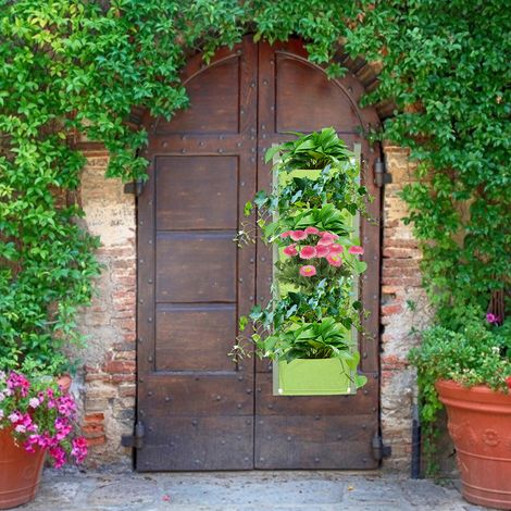 Vertikale Pflanzsäcke mit 6 Taschen, Wandhänger für den Garten im Freien (1/5)