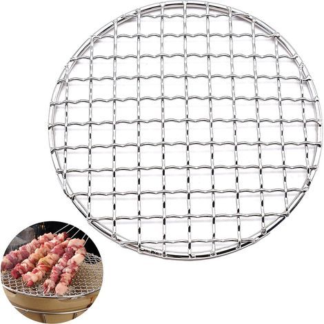 griglia rotonda in acciaio inox (diametro 25 cm), adatta per campeggio, picnic, torte e pane, sia al chiuso che all'aperto. (1/5)