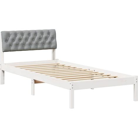 Estructura de cama con cabecera y gris claro 90 x 190 cm vidaXL (1/5)