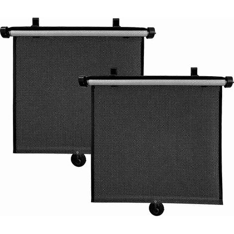 Lot de 2 pare-soleil rétractables 40 x 45 cm pour voiture, protection solaire latérale, rideau pare-soleil pour fenêtre (1/4)