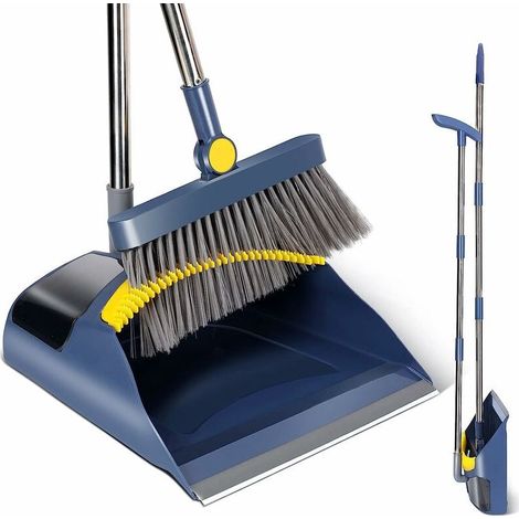 VURAHOME – Kehrbesen- und Kehrschaufel-Set, Kehrschaufel und Bürste mit 121 cm langem Stiel, für die Reinigung von Haus, Küche und Büro (1/5)