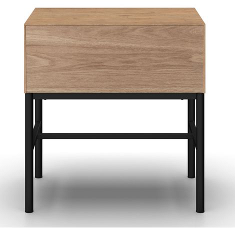 Mömax Nachttisch Milano Schwarz/Esche Echtholz/MDF (1/5)