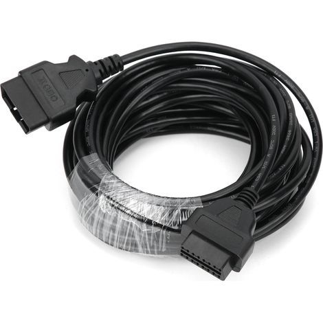 Adaptateur de câble d'extension OBDII 16 broches mâle à femelle, connecteur de cordon de Diagnostic 10m/32,8 pieds (1/5)