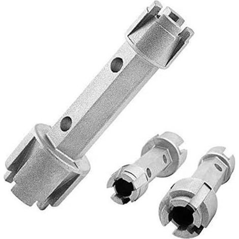 Clé Évier Double Extrémité - 1 Pièce, Acier Inoxydable Alliage - Convient pour Bonde Baignoire Cuneary (1/5)