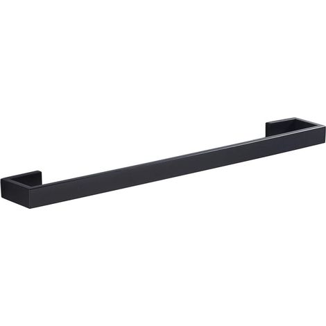 Porte-serviettes mural simple pour salle de bain Noir mat 61 cm (1/5)
