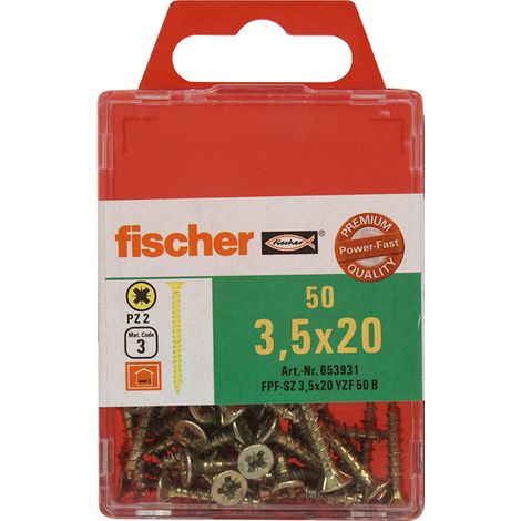 50 Vis VBA tête fraisée Power-Fast PZ2 Ø3,5 x 20 mm (1/2)
