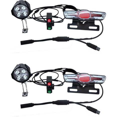 2 feux avant et arrière pour vélo électrique Bafang BBS01 BBS02 BBSHD à moteur central, avec klaxon, clignotants et feu arrière. (1/5)