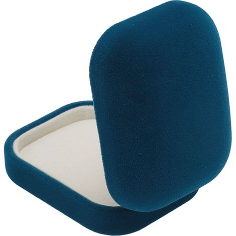 Coffret cadeau en velours doux et luxueux pour bijoux, idéal pour une demande en mariage. Boîte à pendentif bleue. (1/5)