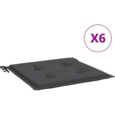 Maison Exclusive - Coussins de chaise de jardin lot de 6 anthracite 50x50x3 cm (1/5)