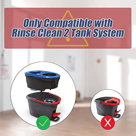 Têtes de balai turbo H2PrO avec base pivotante compatibles avec les têtes de rechange Viledar RinseClean : 3 recharges de balai en microfibre + 1 base triangulaire (1/5)