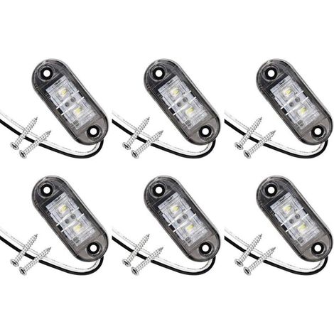 Lot de 6 feux de position latéraux à LED pour voiture, remorque, camping-car, caravane, vélo, moteur (1/4)