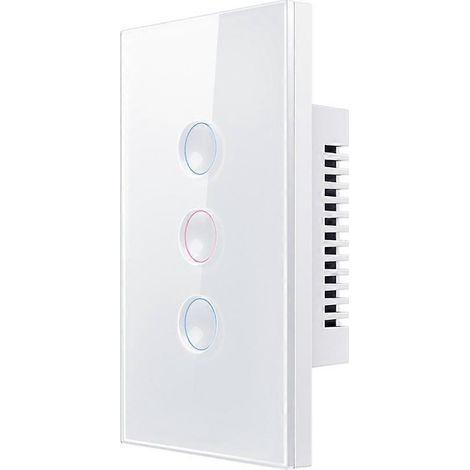 Weißer Zigbee-Smart-Touch-Schalter, 110–240 V, 2,5D-konkave Form, Zigbee 3.0-Signalverstärker, kompatibel mit Alexa und Google Home, 3 Module (1/5)
