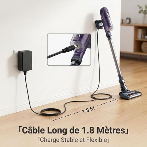Chargeur Aspirateur Balai 24V 0,75A Adaptateur Secteur Câble (1/3)