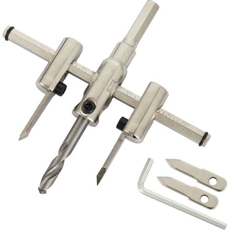 Scie Cloche Circulaire Réglable en Alliage, Scie Circulaire en Acier au Carbone, Diamètre Réglable en Continu (40-120 mm), pour Aluminium, Métal, Plastique, Bois (1/3)