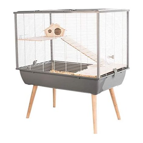 Zolux Cage Neo Silta - Rongador (petite taille, 77,5 x 47,5 x 87,5 cm), Couleur Gris