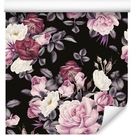 Papier peint Roses multicolores pour salon et chambre 50x1000 cm (1/5)