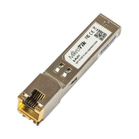 MikroTik S-RJ01 SFP Cuivre RJ-45 10/100/1000 Mbit/s Distance de transfert maximale : 100 m Température : 0 à +85 °C
