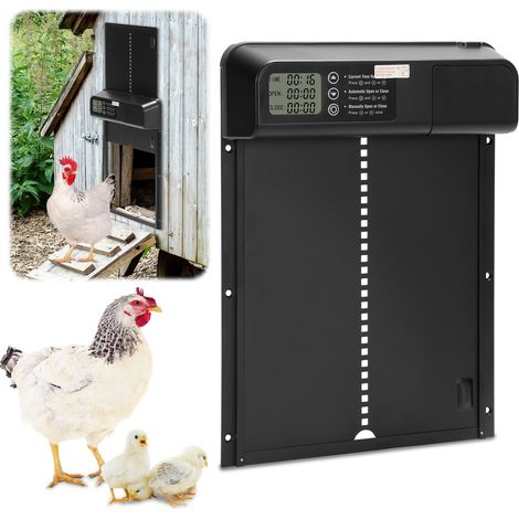 Randaco Puerta automática para gallinero con temporizador antiaprisionamiento resistente a depredadores, pollos y gansos (1/5)