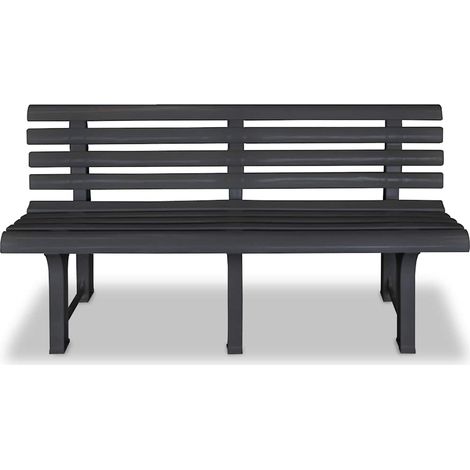 vidaXL Banco de jardín plástico gris antracita 145,5 cm (1/2)