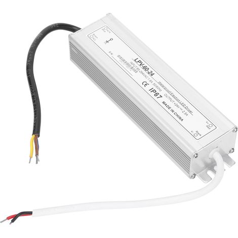 Alimentation étanche LPV-60-24 DC24V 60W (Autorisé BERM@) - Transformateur étanche pour LED, usage intérieur/extérieur (1/5)