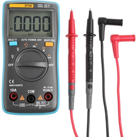 ZT100 Tragbares Digitalmultimeter, Messkapazität 4000 Counts, Mini-Digital-LCD-Display (1/5)