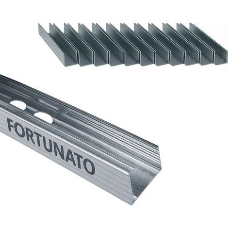 Montante c standard 2 m profilo preforato sp 0,6 mm fissaggio cartongesso 12 pz misure 47 x 99 x 50 mm - confezione 1