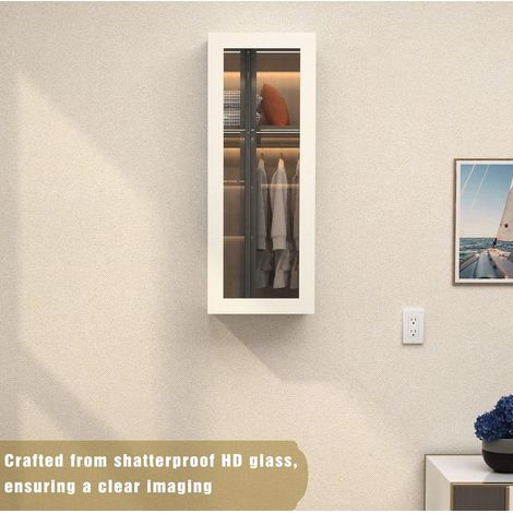 Planche à repasser murale pivotante avec armoire de rangement et miroir intégré (1/5)