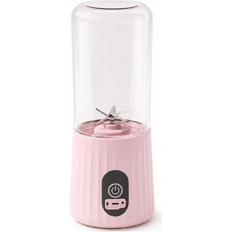 Blender électrique portable rechargeable avec gobelet à jus, rose, 8 lames (1/5)