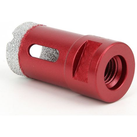 Foret carotté diamant brasé 28mm, scie cloche pour pierre, béton, céramique et carrelage, découpeuse à sec ou humide pour perçage précis. (1/5)
