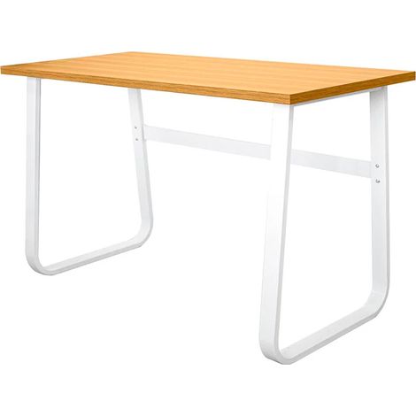 Schreibtisch Kenya weiß mit Eichenplatte 120x60x75