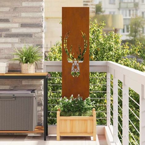 vidaXL Garden Privacy Screen Rusty 32 x 140 cm Weathering Steel