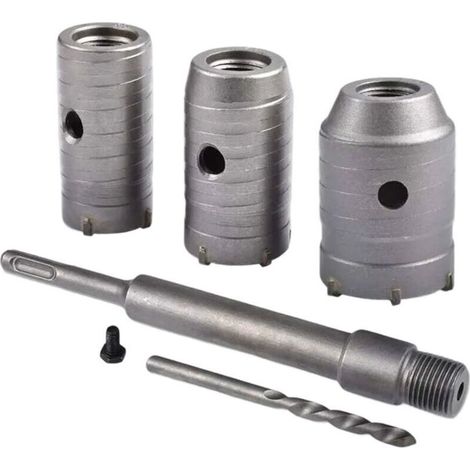 Set scies cloches trépan Ø30/40/50mm - Trépan béton 350mm SDS Plus - Tige extension - Pointe carbure - Professionnel