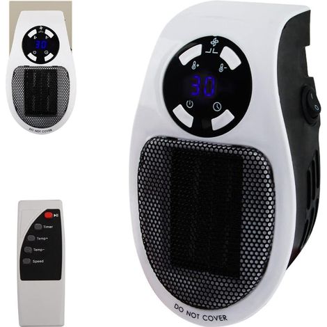 Chauffage à brancher 500 W, mini radiateur à air électrique, radiateur d'appoint mural avec télécommande, radiateur soufflant électrique 500 W (1/4)