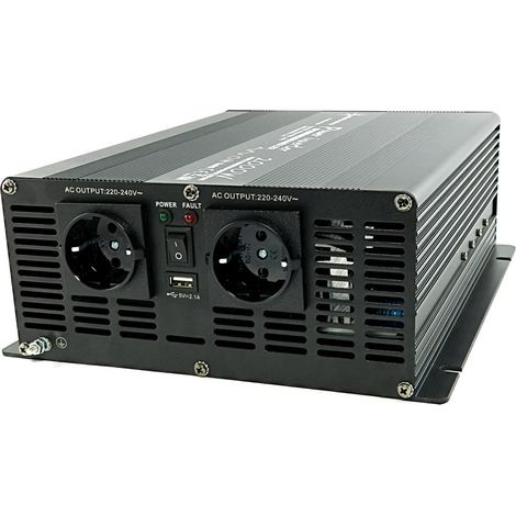 Spannungswandler NM 12V auf 230V 2000 / 4000 Watt Wechselrichter modifiziert USB schwarz (1/5)