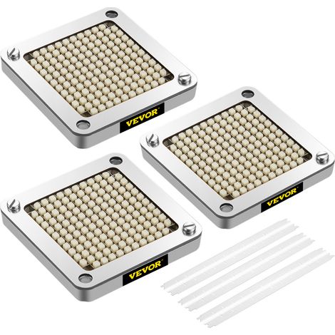 VEVOR Couteau Coupe-frites, 6,35 mm, 3 Lames de Rechange avec 6 Couteaux Supplementaires, Bloc Poussoir en Acier Inoxydable pour Couper Pommes de Terre, Carottes, Oignons, Concombres, Champignons