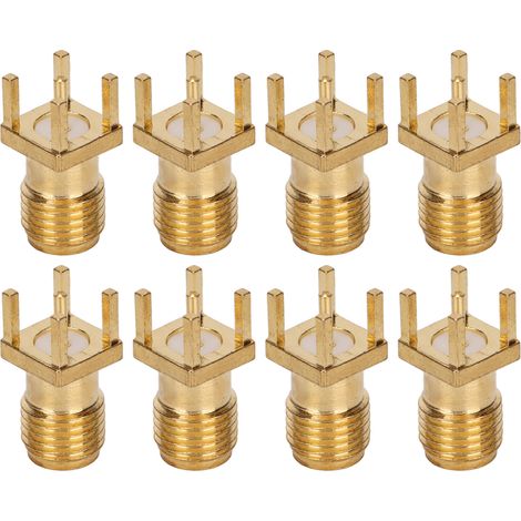 Lot de 100 adaptateurs coaxiaux RF femelles pour circuits imprimés, connecteurs base câble coaxial en cuivre OFC 50Ω (1/5)