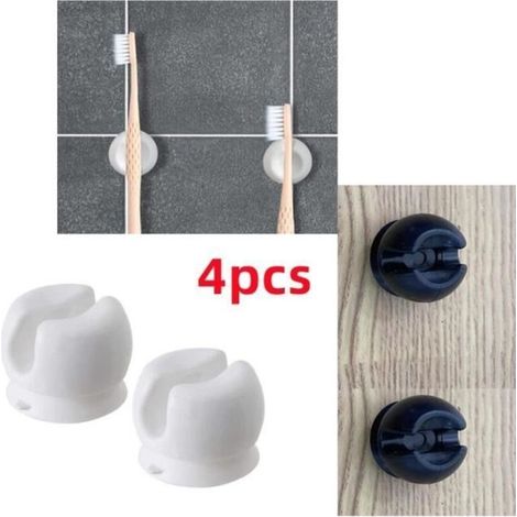 (negro, blanco)Portacepillos de dientes - Noname - Multifunción - Ventosa - PVC - 4 piezas (1/4)
