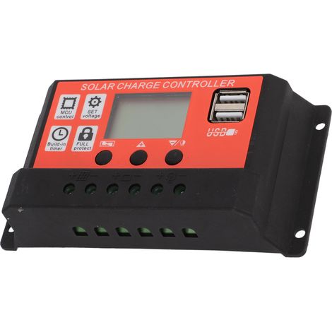 Automatischer PWM-Solarladeregler mit LCD-Bildschirm und zwei USB-Anschlüssen, 12 V/24 V, 40 A (1/5)