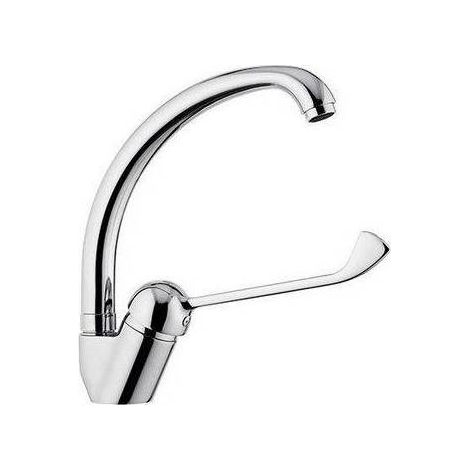 MISCELATORE MONOCOMANDO LAVELLO BOCCA ALTA GIR. LEVA CLINICA EPIC Misura: Cromo