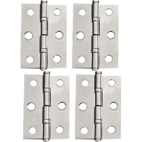 2 Inch(50x39x1.2mm) 4pcs Stainless Steel Hinge - Cabinet Door Hinges Furniture Hinges Folding Hinges for Drawer Box Window, Silver