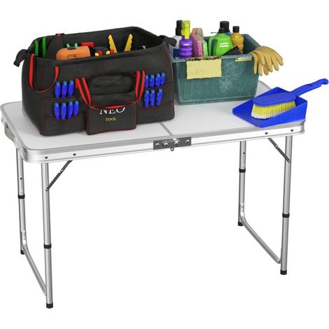 Tavolo da Campeggio Pieghevole Avanzato 120cm, Piano del Tavolo in Alluminio, per 5-8 Persone