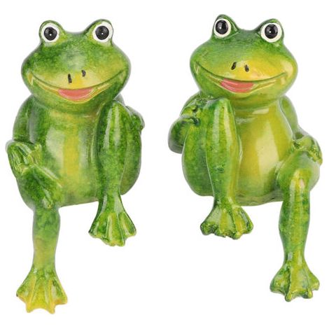 QORVA-Statues de grenouilles, sculpture de grenouilles non toxiques, 2 pièces, cour écologique pour bureau, décoration de maison, jardin