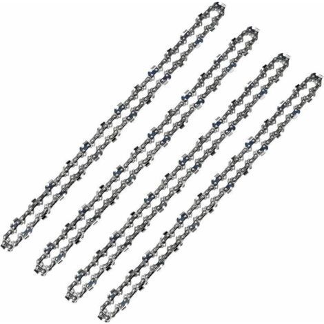 Lot de 4 Chaînes Tronçonneuse 52 Maillons Pas 3/8 LP Jauge 050 1.3mm Faible Rebond Pour Guide 14 Pouces 35 cm (1/5)
