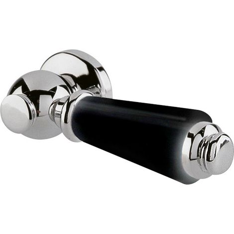 Old London Chrome and Black Ceramic Cistern Flush Lever - E470 (1/2)