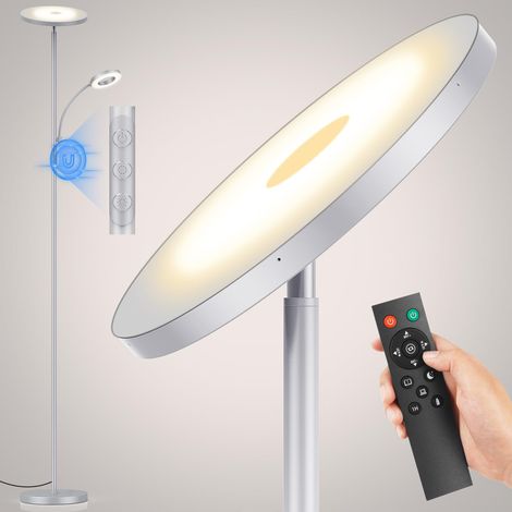 42W 4500LM LED Lampadaire Gris, Super Lumineux Dimmable Lampadaire sur Pied Salon avec Lecture Lampe, Télécommande et Contrôle Tactile Lampadaires 2700K-6500K pour Salon Chambre Bureau (1/5)