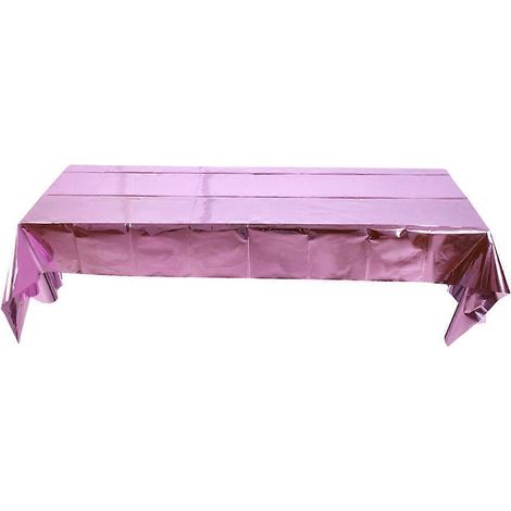 Nappe brillante en PET à paillettes pour table de pique-nique, décoration de table, articles de fête pour festivals, Noël, anniversaires (rose)-270100cm-Pink