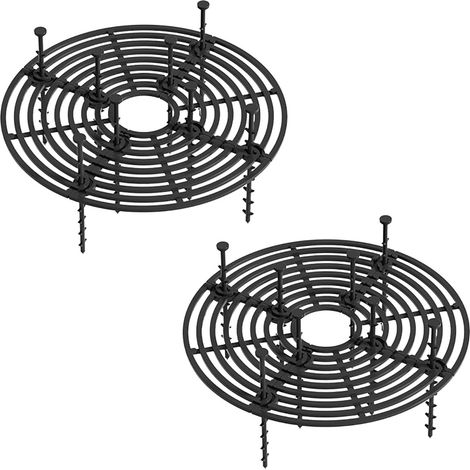 Set of 2 Protective Pot Grids - Cuttable Soil Protection Grids with Deep Stakes, Plant Protection from Cats