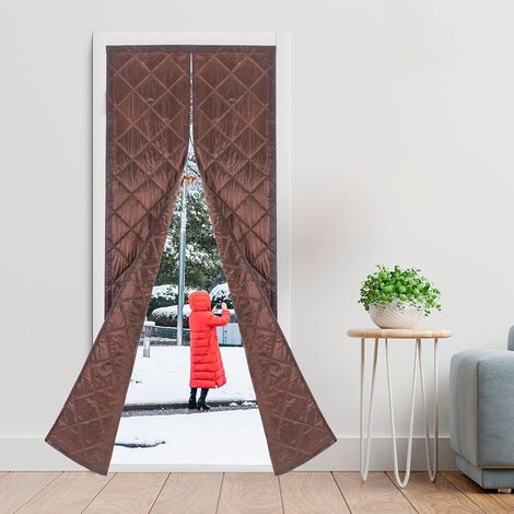 Rideau de porte isolé magnétique, coupe - vent, résistant au froid, insonorisé, animaux acceptés, adapté aux chambres climatisées, chauffage, salon (café, 33.46 80.71 ") (1/5)