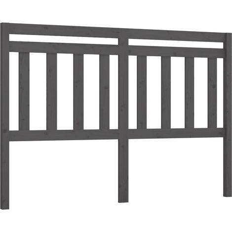 Cabecero de cama madera maciza de pino gris 146x4x100 cm vidaXL